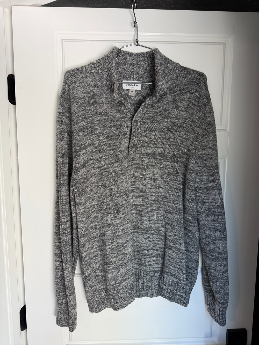 Goodfellow & Co Gray V-Neck Shawl-Collar Knit Sweater